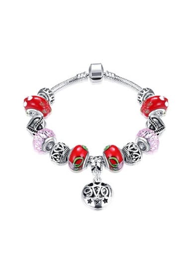 Fashion Personalized Pink Glass Beads Bracelet