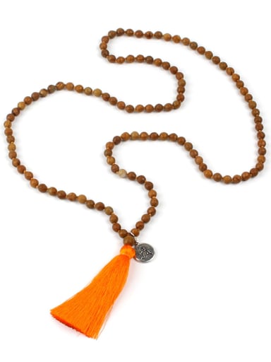 Simple Style Natural Stones Tassel Handmade Necklace