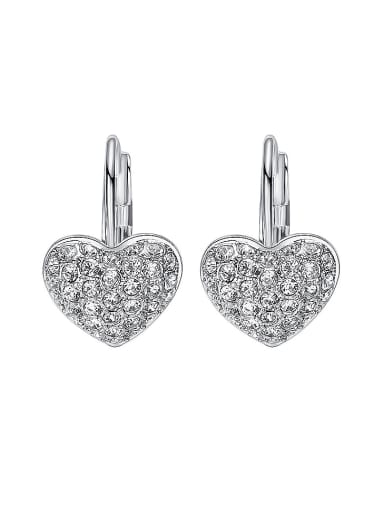 Heart-shaped Crystal drop earring