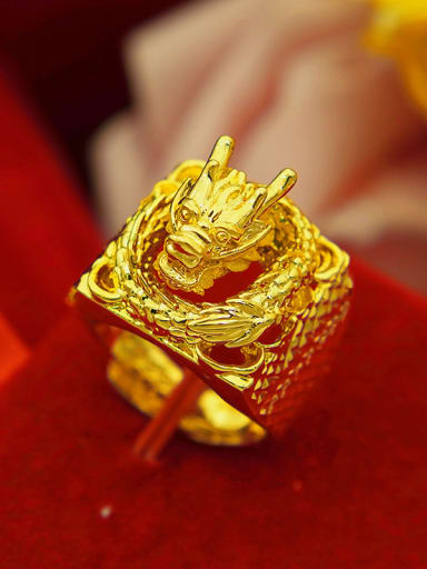 Men 24K Gold Plated Dragon Ring