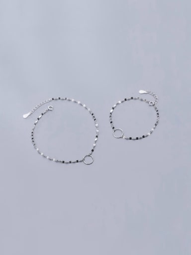 925 Sterling Silver With Silver Plated Simplistic Twisted Ring Bracelets