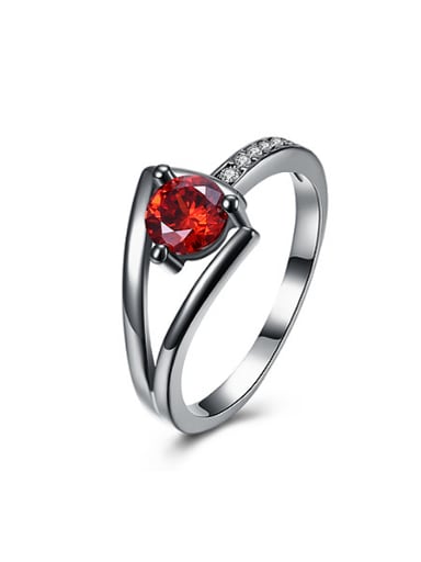 Fashion Red Zircon Rhinestones Ring