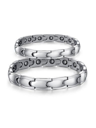 Simple Titanium Cubic Magnets Lovers Bracelet