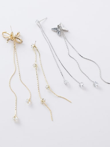 Alloy With Gold Plated Simplistic Butterfly Threader Earrings