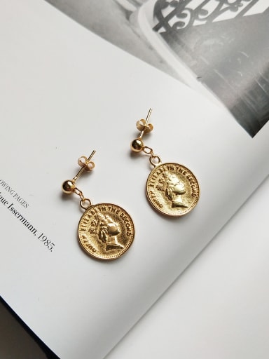 Sterling silver gold cents round coin earrings