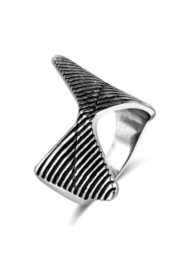 Vintage Multi Triangle Shaped Silver Plated Ring