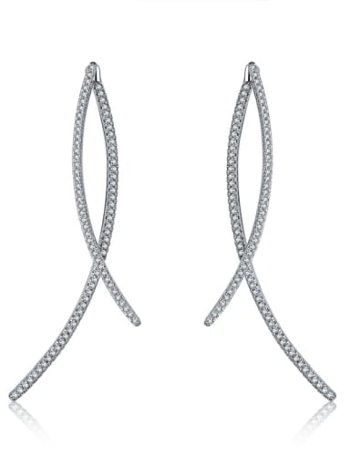 Simple slender AAA Zircon Earrings