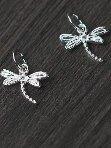 925 Sterling Silver With Silver Plated Cartoon dragonfly Pendant