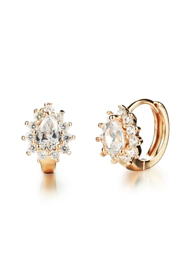 Fashion Zircon Champagne Gold Plated Earrings