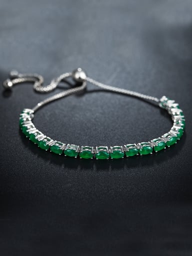 Oval Green Zircon Bracelet