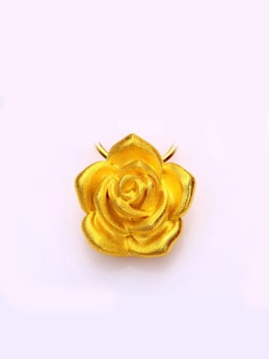 Copper Alloy Placer Gold Plated Flower Pendant