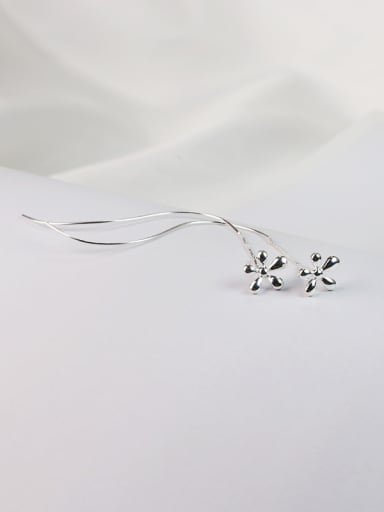Simple Slim Wave Line Flowery Line Earrings