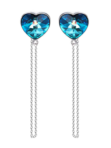 Fashion Heart shaped austrian Crystal Stud Earrings