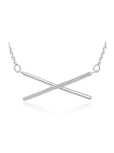 Simple Cross Zircons All-match Women Necklace