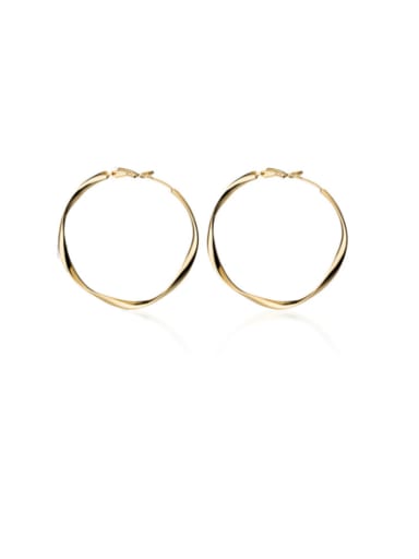 925 Sterling Silver With Smooth Simplistic Round Hoop Earrings