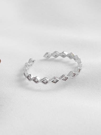 Simple Style Single Line Zircons Opening Ring