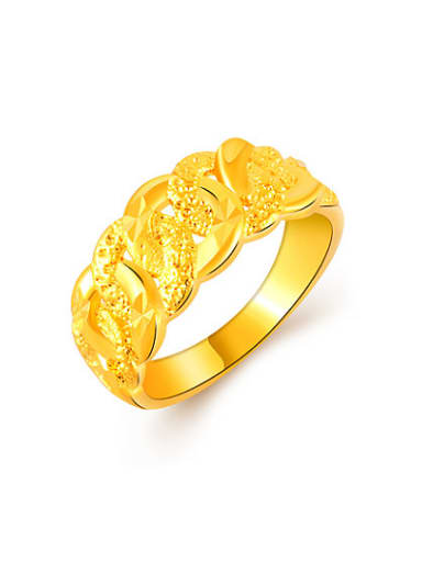 Women Frosted 24K Gold Plated Copper Ring