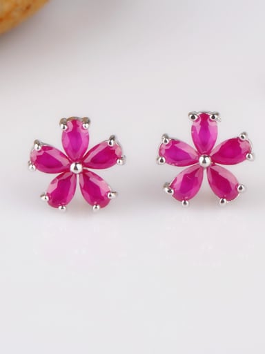 S925 Sterling Silver Needle Small Flowers Frosted Fresh And Multipurpose stud Earring
