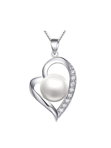 Fashion Hollow Heart Imitation Pearl Pendant