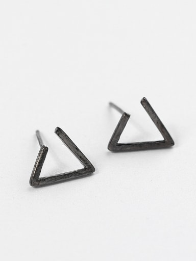 Simple Triangle-shaped Silver Stud Earrings