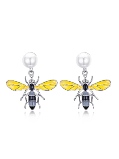 Personalized Artificial Pearl Honeybee Stud Earrings