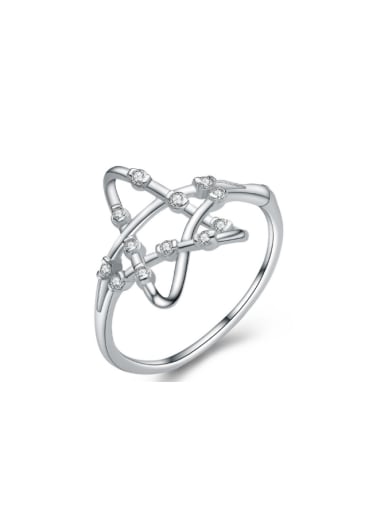 Hollow Star Micro Pave Simple Style Ring