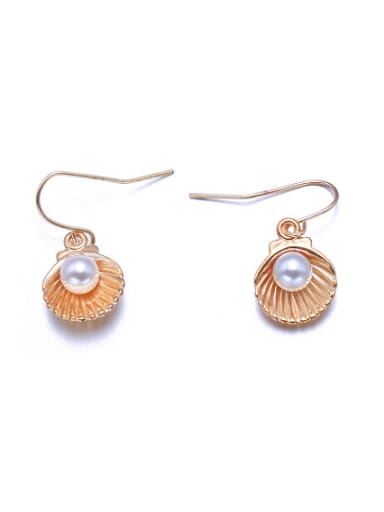 Delicate Shell Shaped Artificial Pearl Drop Earrings
