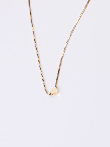 Titanium With Gold Plated Simplistic  Smooth Heart Necklaces