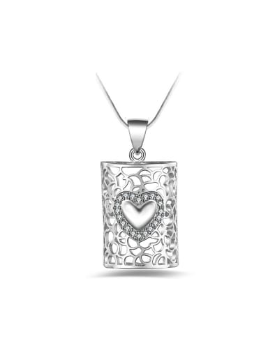 Retro style Heart Hollow Pendant Copper Necklace