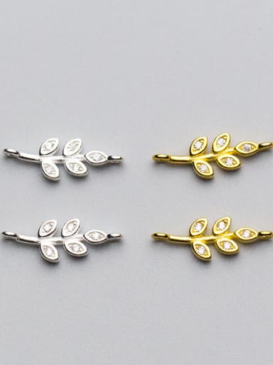 custom 925 Sterling Silver With 18k Gold Plated Delicate Leaf Connectors