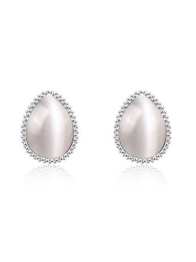 Beautiful Water Drop Shaped Opal Stone Stud Earrings