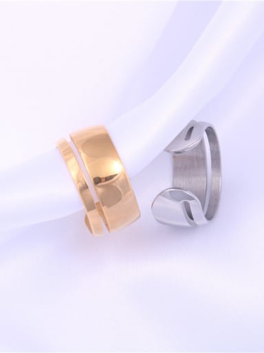 Titanium With Gold Plated Simplistic Irregular Free Size Rings