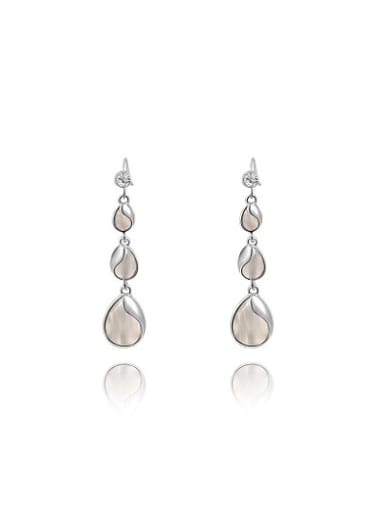 Elegant Water Drop Shaped Opal Drop Earrings