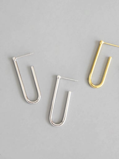 Sterling Silver simple personality clip U ear studs earing