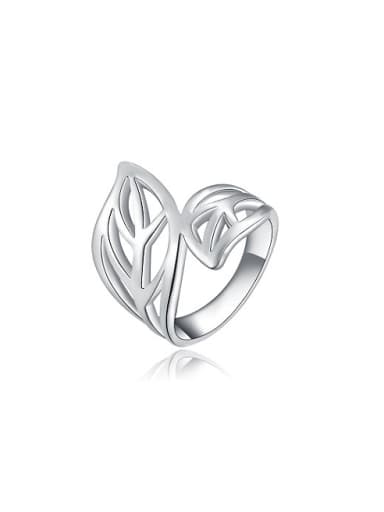 Personality Platinum Plated Leaf Shaped Ring