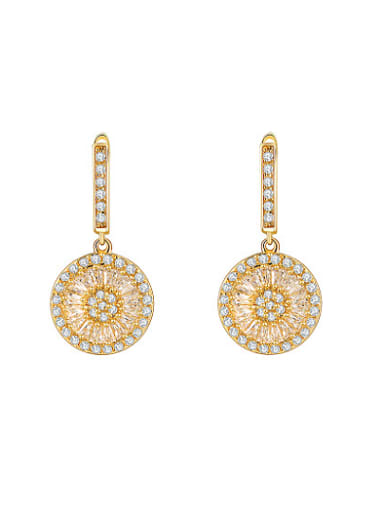 Ethnic Style 18K Gold Plated Round Shaped Drop Earrings