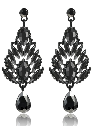 Stainless Steel With Inserted drill  Luxury Water Drop Earrings