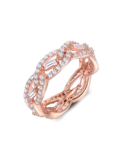2018 2018 Rose Gold Plated Zircon Ring