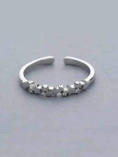 925 Silver Star Shaped Zircon Ring