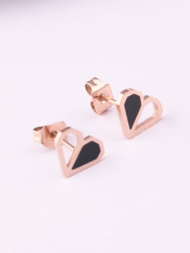 Love Hearts Black Agate Stud Earrings
