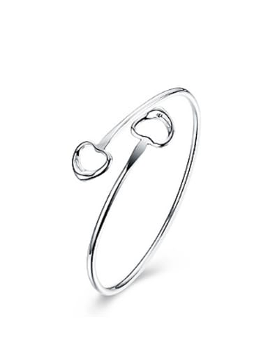 Simple Hollow Heart shapes Opening Bangle