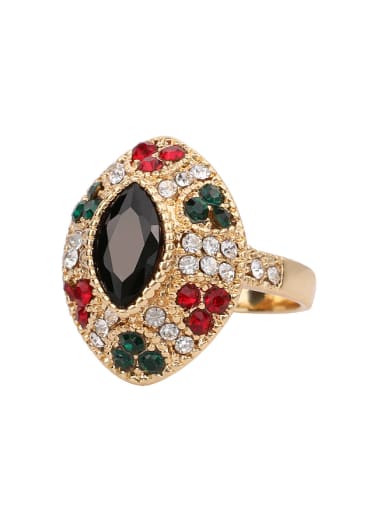 Retro style Colorful Resin stones Gold plated Alloy Ring