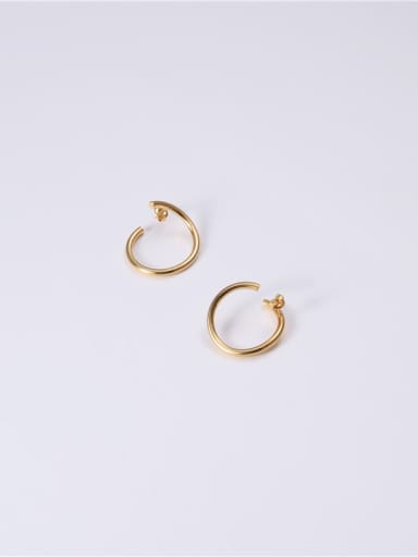 Titanium With Gold Plated Simplistic Geometric Hoop Earrings