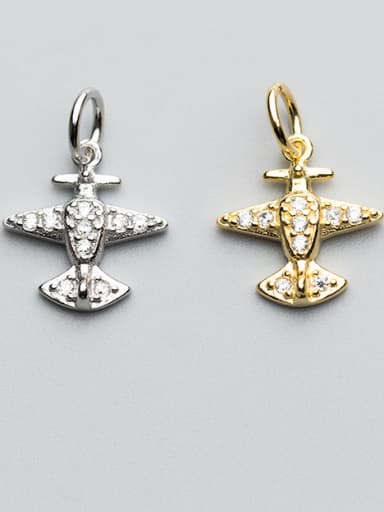 925 Sterling Silver With Silver Plated Plane Charms
