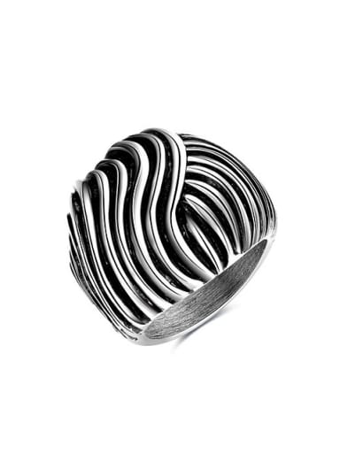 Exquisite Geometric Shaped Titanium Painting Ring