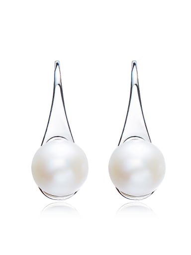 Simple Freshwater Pearl 925 Silver Earrings