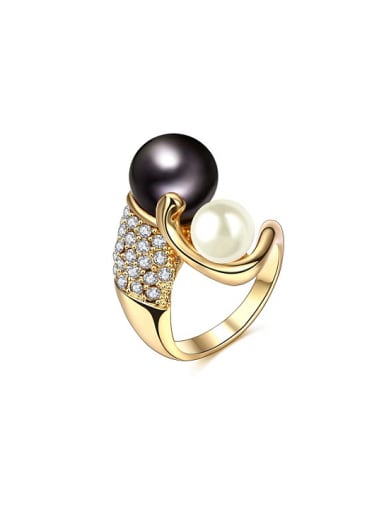 Exquisite Double Color Artificial Pearl Ring