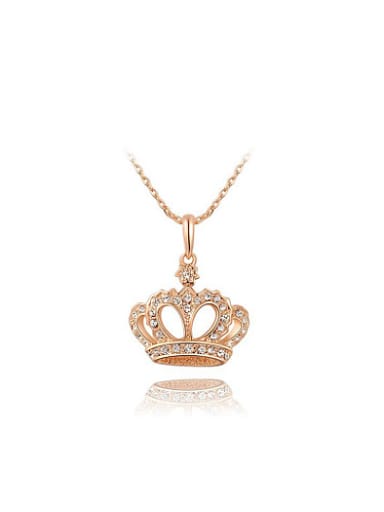 Fashion Crown Shaped Austria Crystal Necklace