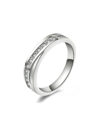 Single Micro Pave Zircons Women Ring