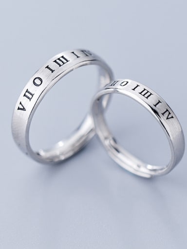 925 Sterling Silver With Platinum Plated Simplistic Monogrammed Anniversary Couple rings